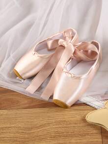 Ballet Pointe Shoes, Ballet Dance Shoes With Ribbons, Girl Princess Ballet Shoes, Elegant Pink Ballet Flats