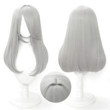 40英寸短款合成假发，带刘海，男女通用，适合男士佩戴，层次感直发，无胶耐热纤维，高密度，外观自然