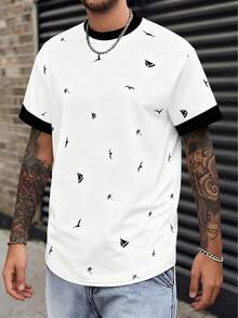 Men's Breathable Crew Neck Short Sleeve T-Shirt, Summer - Multicolor - View 4