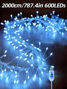 USB-Powered Smart String Lights, Multi-Functional LED Fairy Lights, Easily DIY Shaped Into Firecrackers, 8 Lighting Modes Can Be Freely Switched Via Remote Control, Suitable For Valentine's Day Decorations, Christmas Decorations, Holiday Bedroom/Room Decorations, Weddings, Parties, Birthdays, Dances And Other Festive Celebrations. - White Light - View 13