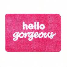 1 pieza Alfombra de baño rosa de peluche - Antideslizante, Absorbente, Lavable a máquina - Adecuada para el hogar, la cocina y el baño - Multicolor - Ver 2