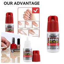 Super Nail Glue Professional Salon Quality |   Quick And Strong Nail Liquid Adhesive (Multi-Size Packaging) - Trắng - Xem 1