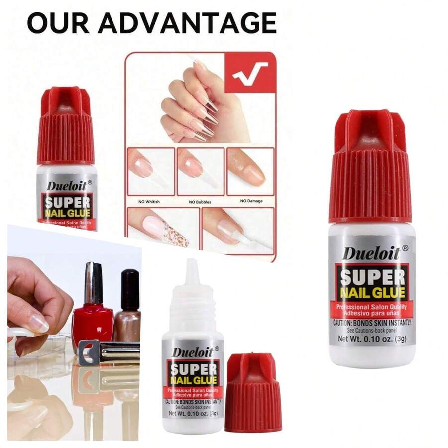 Super Nail Glue Professional Salon Quality | Quick And Strong Nail Liquid Adhesive (Multi-Size Packaging) - Trắng - Xem 1