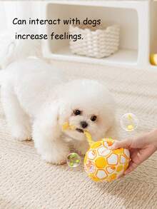互动式狗狗球玩具，可爱宠物狗拉扯发声玩具，咀嚼训练铃铛玩具，抛掷毛绒球狗狗追逐玩具，狗狗咀嚼玩具，狗狗球玩具，防咬狗狗玩具，耐用狗狗球，发声互动玩具 - 彩色 - 查看 5