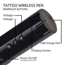 Kit de máquina de tatuaje inalámbrica recargable con LED para artistas principiantes, kit de máquina de tatuaje inalámbrica con recorrido de 3 mm, 12 V, 10 000 rpm, kit de bolígrafo de tatuaje con cartucho recargable con pantalla LED, papel de transferencia y piel de práctica. Incluye un bolígrafo de tatuaje, 10 tintas de colores, cartuchos, papel de transferencia y otros accesorios esenciales. - Negro - Ver 6