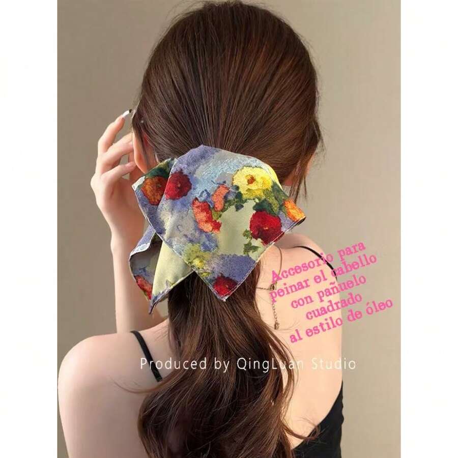 Romántico y casual Bohemio Poliéster Leopard print scarf Cada temporada( - estilo de pintura al óleo - Ver 1