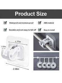 8/4/2pcs Self-Adhesive Curtain Rod Brackets, Curtain Rod Hooks, Adjustable Curtain Rod Hooks, Bathroom Curtain Rods, Wall-Mounted Hooks, Heavy Duty Kitchen And Bathroom Door Adhesive Hooks, Suitable For Home, Living Room, Bedroom, Kitchen, Bathroom, Hotel Curtain Hooks - Multicolor - View 3
