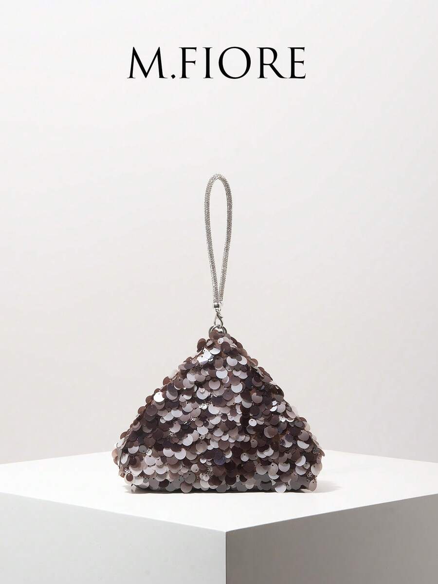 Mini Wallet, Sequin Bag, Evening Bag, Novelty Bag, Bridal Party Bag, Prom Bag, Prom Accessories, Elegant Women Bag, Wedding Supplies, Women's Gift, Christmas Bag, Valentine's Day (Random Pattern) - Dark Grey - View 1