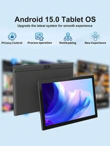 Coopers Máy tính bảng Android 15 10.1 inch, bộ xử lý lõi tứ RK3562 2.0GHz, RAM 8GB (có thể mở rộng 3GB+5GB) + ROM 32GB/Bộ nhớ trong 1TB, 2.5G+5G+WiFi 6, camera 2MP+5MP, pin 6000mAh, hỗ trợ chơi game, máy tính xách tay Android 10 inch/Widevine L1 (không kèm bộ chuyển đổi) - Đen1 - Xem 8