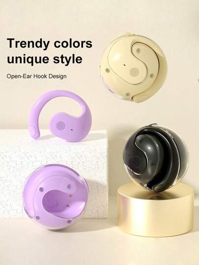 STSEarConect T2 无线耳机，运动游戏耳机，带耳挂，开放式设计，佩戴舒适，兼容智能手机，节日礼物，母亲节礼物，家庭礼物