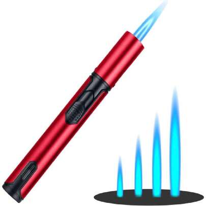 1pcs Encendedor de Butano, 6 Pulgadas Ajustable Soplete de Llama de Chorro de Butano, Reutilizar Encendedor Recargable, para Encender Velas, Gas, Barbacoa, Cocina y Fuegos Artificiales(Rojo),36756382