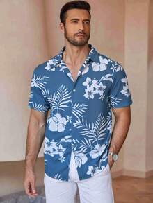 Men's Tropical Hawaiian Shirt Casual Coconut Tree Print Short Sleeve Shirt Beach Shirts For Men Tropical Shirts For Men Men Summer Shirts Men Beach Shirts Button Up Tropical Graphic Beach Shirt - F01 - 查看 3
