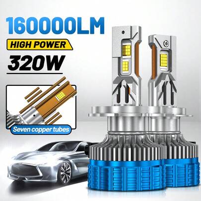 HYNBYZJ مصباحين H7 H4 LED للسيارة 480 واط عالي الطاقة CANBUS مصباح H9 H11 HB3 9005 HB4 9006 9012 9007 H13 سبعة أنابيب نحاسية للإضاءة للسيارات 12 فولت 24 فولت