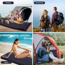 PACOONE Ultralight Self-Inflating Air Mattress Thicken Sleeping Pad Splicing Inflatable Bed Beach Picnic Mat Camping Tent Air Cushion - Multicolor - View 7