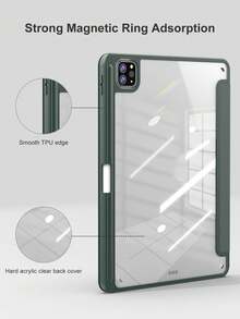 Ốp bảo vệ máy tính bảng gập chữ Y màu trơn cho iPhone 11 (A16 2025), chân đế đa góc, khe cắm Apple Pencil, mặt lưng acrylic, chống cong vênh, tự động bật/tắt màn hình từ tính, phù hợp với thế hệ thứ 10 (2022), có miếng dán bảo vệ màn hình, cũng phù hợp với Air 4/Air 5/Air 11 (M2)/Air 11 (M3) 2025, thế hệ thứ 7/8/9 (10.2"), Pro 11" (2018/2020/2021/2022), chất liệu da PU, màu xanh lá cây. - Màu xanh lá cây đậm - Xem 8