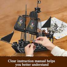Sosuy Black Pearl Pirate Ship Building Blocks Sets Three-Masted Boat Set STEM Toys For Boys 8+ Caribbean Pirate  Display Models Birthday For Boys Girls Teens Adults 932 PCSMaterial Safety And Rich Functionality - PearlPirateShip - View 6