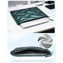 15-16 Pulgadas Puffy Funda de Portátil para Macbook Pro 16 M4/M3/M2/M1 Pro/MAX 2024-2021, 15,6 Pulgadas ASUS Chromebook, ASUS Vivobook 16, 15,6"  Latitude, HP Pavilion 15, Verde Satinado,36682453 - Neblina azul - Ver 5