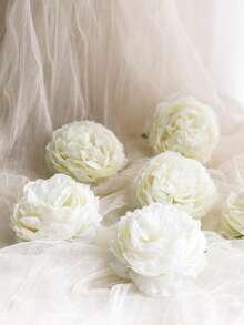 6/12PCS Artificial Peony Flower With Stem Simulation Peony Flower Head Used For Wedding Party Decoration, Home Living Room Table Center Decoration, Fake Plants, Autumn Decoration, Room, Table, Garden Decoration, Room Decoration Items, Valentine's Day, Birthday Gifts, Graduation Gifts