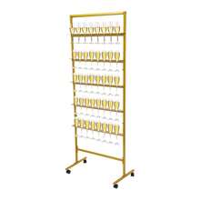 5-Tier Champagne Wall Holder With Swivel Metal Champagne Flutes Wine Display Stand Casters For Wedding Christmas Birthday Party 15.75"D X 25.98"W X 67.72"H - Multicolor - View 14