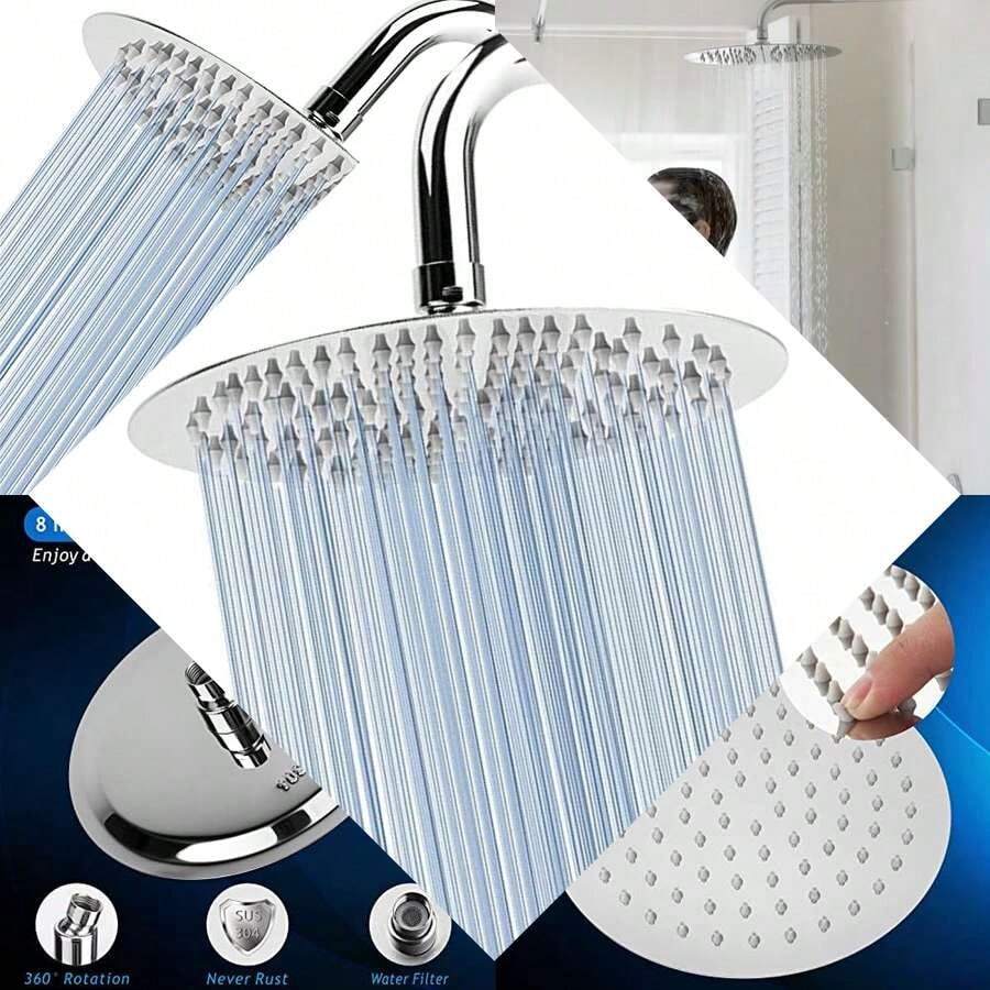 Alta presión lluvia ducha inoxidable 304 ofrece experiencia de ducha confortable con bajo caudal de agua - ‎Cromo - Ver 1