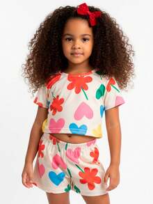 Choose Your Girls' Summer Short-Sleeve Outfit Set In Cotton, Sizes 2 To 10 L03 - C250 - 查看 1