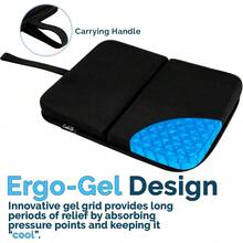 ComfiLife Ergo-Gel Airplane Seat Cushion – Travel Seat Cushion – Compact, Foldable, Portable Comfort,One-Size,Black - 黑色 - 查看 4