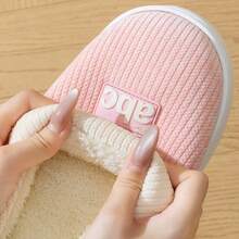 Cotton Slippers For Women - Winter 2025 New Style - Home And Indoor Waterproof, Anti-Slip, Warm And Comfortable Postpartum Shoes - Men's Plush Slippers - Hồng - Xem 6