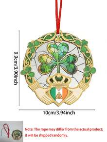 彩色亚克力三叶草装饰品，爱尔兰圣帕特里克节礼物，悬挂式阳光捕捉器，圣帕特里克节用品，爱尔兰三叶草家居装饰，节日派对礼品，派对用品 - 彩色 - 查看 7