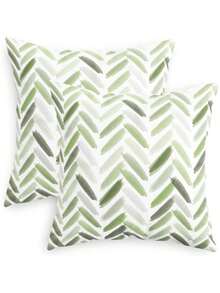 2pcs Arrow Brush Stroke Pattern Pillowcase, Suitable For Sofa, Bed, Farmhouse Decor, Sage Green, Single-Sided Print, Pillow Insert Not Included - Grass Green - View 9