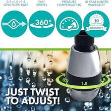 NIAGARA CONSERVATION GIDDS-151484 Tri-Max 3 Flow Rate Showerhead High Efficiency Shower Head, each, black and chrome - ‎Negro y cromado - Ver 3