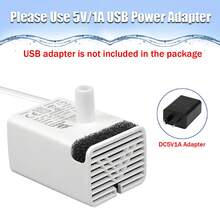 Cat Water Fountain Pump, Pet Water Fountain Pump Replacement Part JY-830 Submersible Motor, Stainless Steel Cat Water Dispenser Pump, Super Quiet Dog Water Fountain Pump - White - View 6