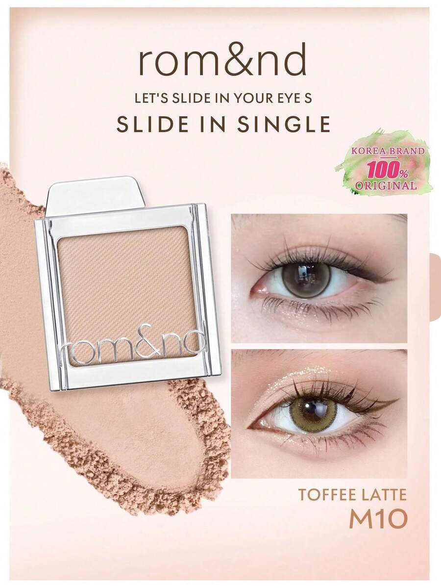 Rom&nd Romand Slide In Single M10 Toffee Latte, Silky Smooth Powder That Glides On Easily, Creates A Lightweight, Natural Makeup Look, Non-Powdery, Long-Lasting And Smudge-Proof. Fashionable Slide-Open Compact Packaging, Ideal For Travel. Korean Cosmetics | K-Beauty | 1.8g / 0.06 Oz - M10 TOFFEE LATTE - 查看 1
