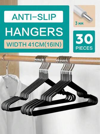 10/20 piezas Perchas de ropa antideslizantes, perchas de ropa para el hogar, perchas con hombros anchos sin costuras y antideslizantes, perchas con hombros de 41 cm de ancho, perchas con almohadillas antideslizantes en los hombros, no deformables ni sobresalientes, estantes de almacenamiento y organización del armario, ultra delgadas y ahorradoras de espacio, adecuadas para camisas, trajes, chaquetas, juego de perchas, herramienta de organización de armario de alta capacidad, perchas de lujo discreta para el hogar