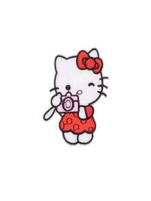 SANRIO 1 pieza Parche bordado de Hello Kitty, pegatina de dibujos animados linda, parche de tela adecuado para ropa, sombreros, pantalones - Ver 10