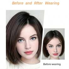 女士高额假发，带海绵衬里，隐形蓬松顶部假发，两侧加厚以增加发量，适合日常化妆和佩戴饰品。 - 彩色 - 查看 5