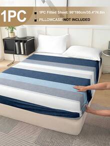 2/3pcs Fluffy & Soft Bed Sheet Set, Includes Fitted Sheet & Mattress Protector, Wrinkle-Resistant, Breathable, Deep Pocket Design, Anti-Pilling, Stretchy, Quiet & Non-Slip, Suitable For All Bed Types, Home/Dorm Bedroom Decor, Machine Washable, Skin-Friendly, All Season, Durable, Easy Care, Modern Aesthetic Design, Contrast Stripe Print - Multicolor - View 20