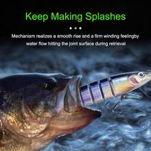 20克/0.7盎司，13.5厘米/5.31英寸多节泳饵，慢沉摆动软饵，淡水和海水钓鱼饵，适用于鳟鱼、鲈鱼，适合远投，逼真的泳姿吸引鱼类 - 彩色 - 查看 13