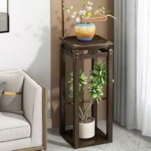 Plant Stands & TablesBamboo 2 Tier tall Indoor Plant Stand 35.43 Inch Corner Plant Stands Outdoor Plant Shelf With Square Wooden Board Flower Pot Stand Table For Balcony Garden Patio Living Room - Un color - Ver 1