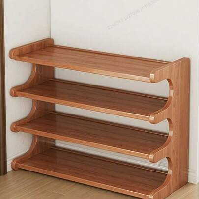 Oszczędzający miejsce stojak na buty z bambusa – wielopoziomowy organizer do szafy i przedpokoju, trwała konstrukcja z drewna