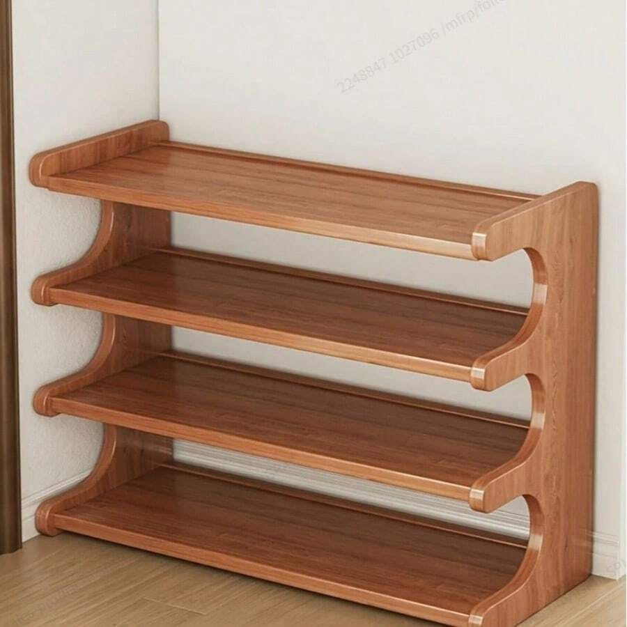 Space-Saving Bamboo Shoe Rack - Multi-Tier Storage Organizer For Closet And Entryway, Durable Wooden Design - Brown - View 1