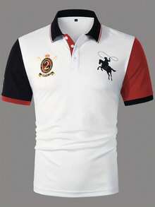 Plus Size Men's Fashionable Printed Polo Short Sleeve Comfortable T-Shirt