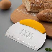 1 Pieza Cortador De Masa De Acero Inoxidable, Práctico Cortador De Masa De Pan Y Fondant Con Escala De Color Amarillo/rojo/verde Al Azar, Raspador De Horneado Anti-bacterial, Adecuado Para Hornear - Color al azar - Ver 4