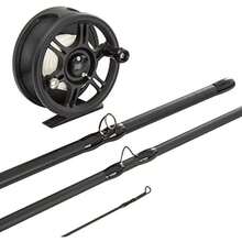 Wakeman Colección de Bastones de Pesca con Mosca – 3 Piezas Plegables de Fibra de Vidrio y caña de Corcho y Carrete ambidiestro Combo con Funda de Transporte y Accesorios Outdoors(Charter Series - Kit combinado de pesca con mosca) - Multicolor - Ver 7