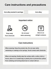 2pcs/Set Metallic Thick Hoop Earrings, Suitable For Women Dates, Parties And Daily Wear - Yellow Gold - View 6