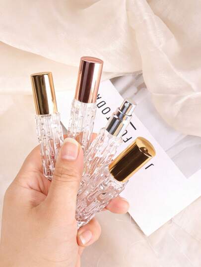 10pcs/Set 4 X 10ml Refillable Portable Travel Perfume Bottles - 3pcs Perfume Accessories (Dropper, Funnel, Pipette) - Artistic Bottle Cap Design, Transparent Elegant DIY Cosmetic Containers, Travel Essentials | Suitable For Toner, Essence And Perfume | Mini Portable, Comply With Airplane Carry-On Regulations, Vacation Travel Necessity, Fashionable Travel Accessory