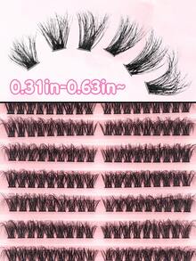 180PCS Individual Lash Clusters, 80D Fluffy Lash Clusters, Russian Volume Lash Clusters, Cat Eye DIY Eyelashes, D Curl 0.31–0.63 Inch Mixed Length, Thick & Wispy Faux Mink Individual Lashes, Reusable Cluster Lash Extensions For Daily Makeup, Party, Wedding, Travel, Christmas, Halloween, New Year's, Beauty & Health, Festive Glam Beauty