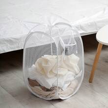 Foldable Laundry Basket, Portable Mesh Dirty Clothes Hamper, Home Storage Basket For Dirty Clothes - Multicolor - View 2