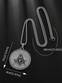 1pc Masonic Pendant Necklace - Stainless Steel, Unique Unisex Design, Hip Hop Punk Style Jewelry. Perfect Gift For Valentine's, Christmas, Birthday & Anniversary. - Fashion - View 6