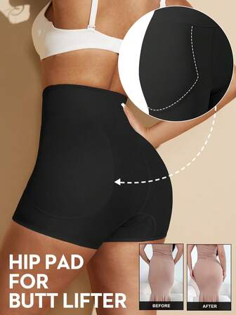 1 件女式束腰短裤，带提臀垫，收腹，高腰塑身衣