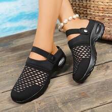 Breathable Mesh Sandals For Men Women Comfortable Lightweight Outdoor Sports Summer Slippers - 黑色 - 查看 4